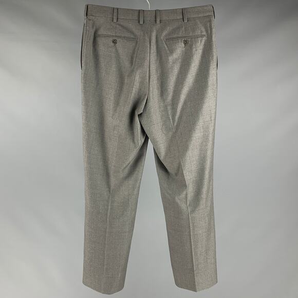 ERMENEGILDO ZEGNA Size 32 Grey Wool Flat Front Dress Pants - Picture 2 of 6